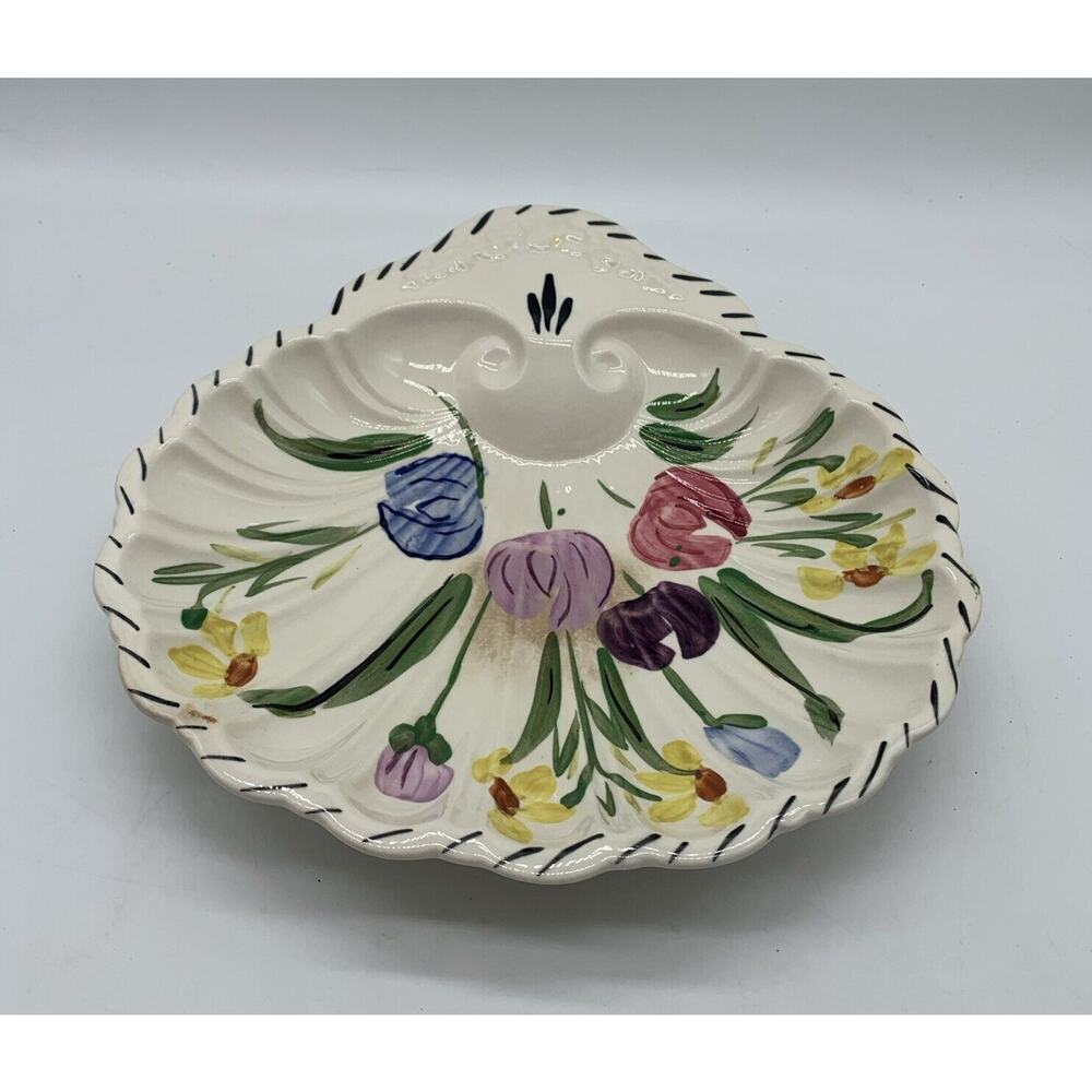 Vtg EASTER PARADE Blue Ridge Southern Pottery Shell Scallop Bon Bon 9" Read - Picture 2 of 5